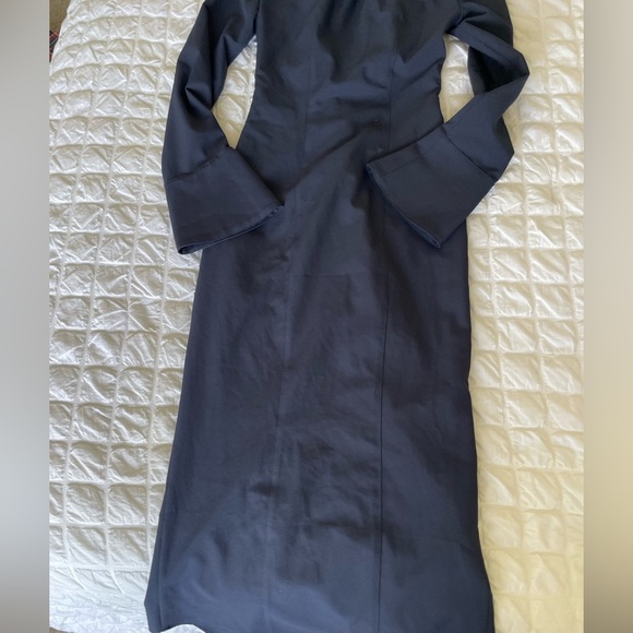 Cinq a Sept Blue McKenna Midi Long Sleeve Sheath Dress - Picture 14 of 16